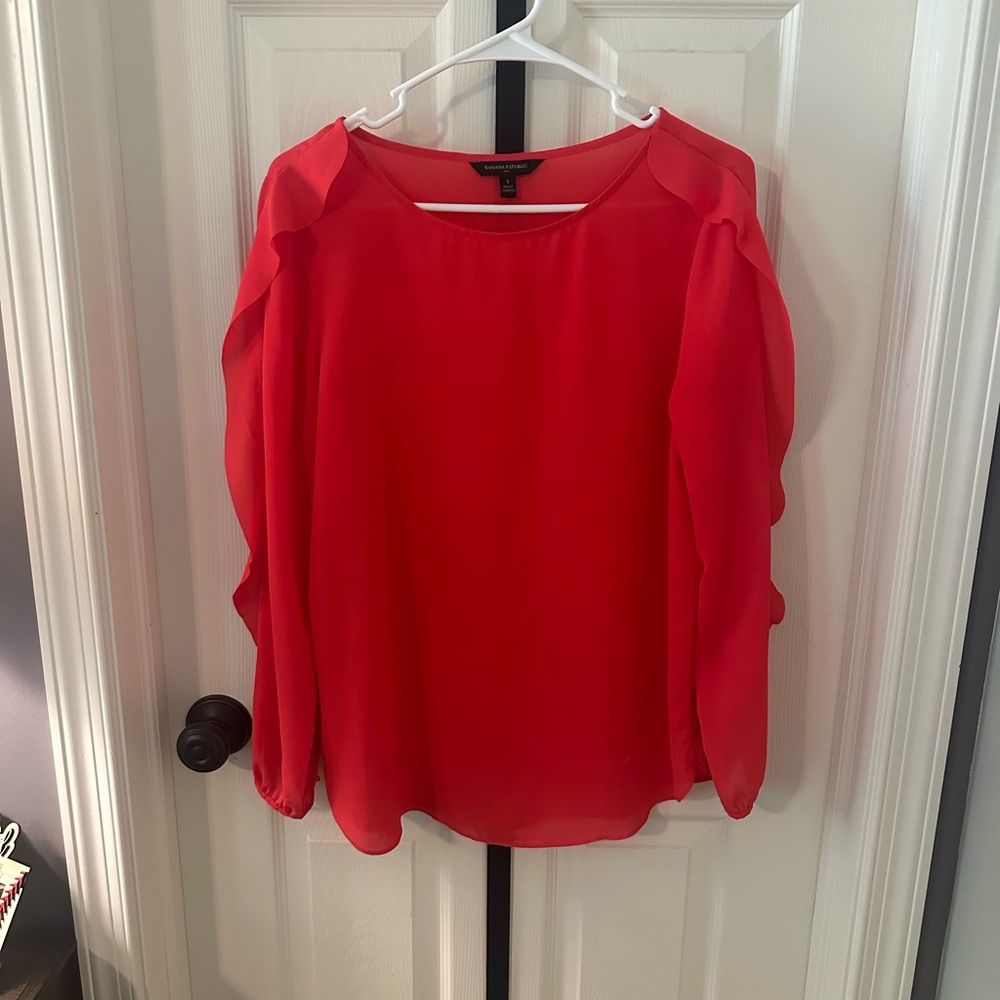 Banana Republic Vibrant Coral Blouse